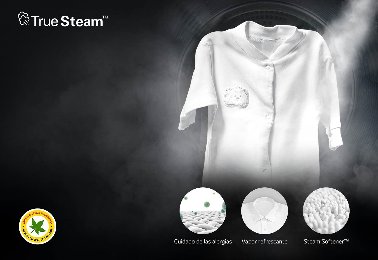 99.9%25 reduce los alergénicos con True Steam™